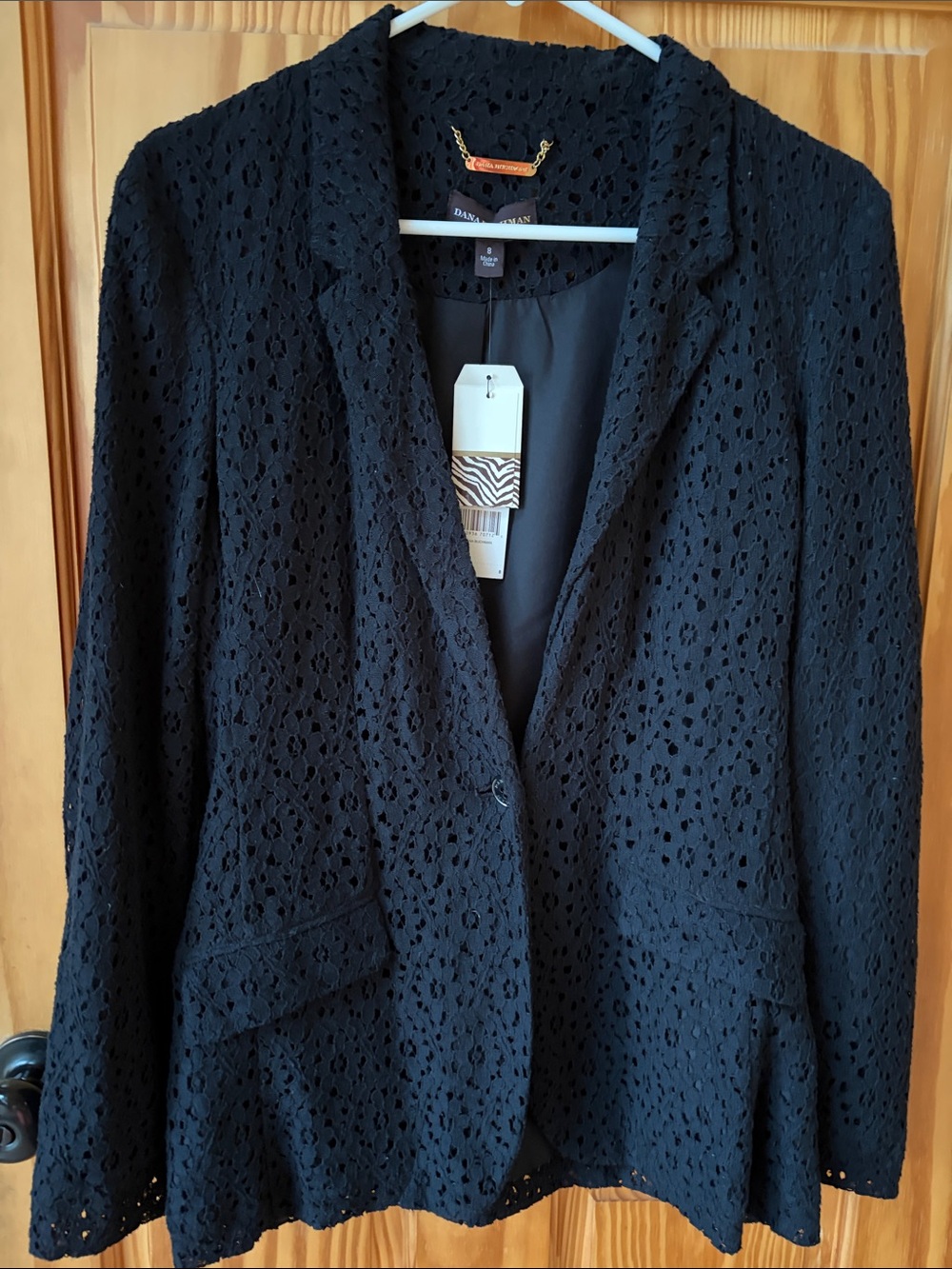 Dana Buchman Black Eyelet Lace Blazer